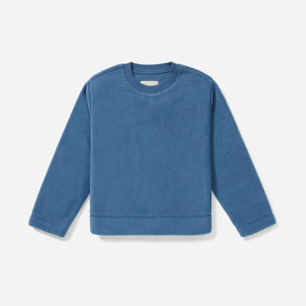 Everlane ReNew Plush Fleece Sweatshirt Blue Indigo Small